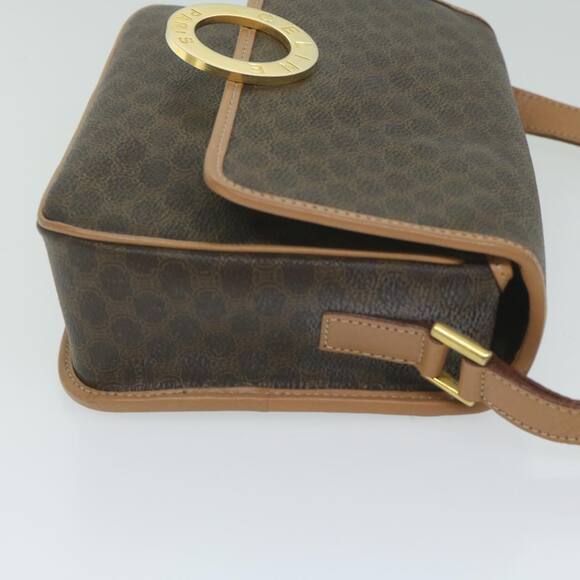 CELINE Macadam Canvas Shoulder Bag Pvc Leather Brown - Picture 3 of 12